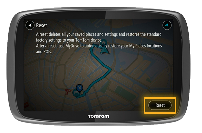 How do I perform a factory reset on my device TomTom Support